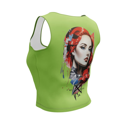 Design 1 // Women // Shirts // Croptop // Green // Front 4 - Viper-Size