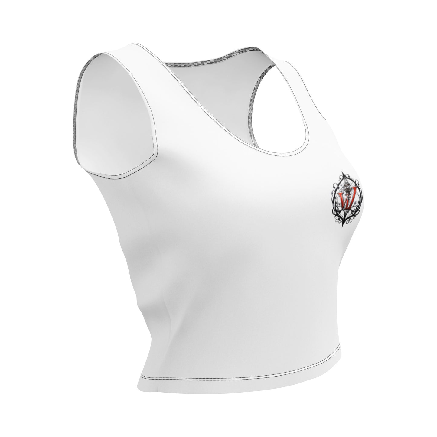 Design 1 // Women // Shirts // Croptop // White // Front 4 - Viper-Size