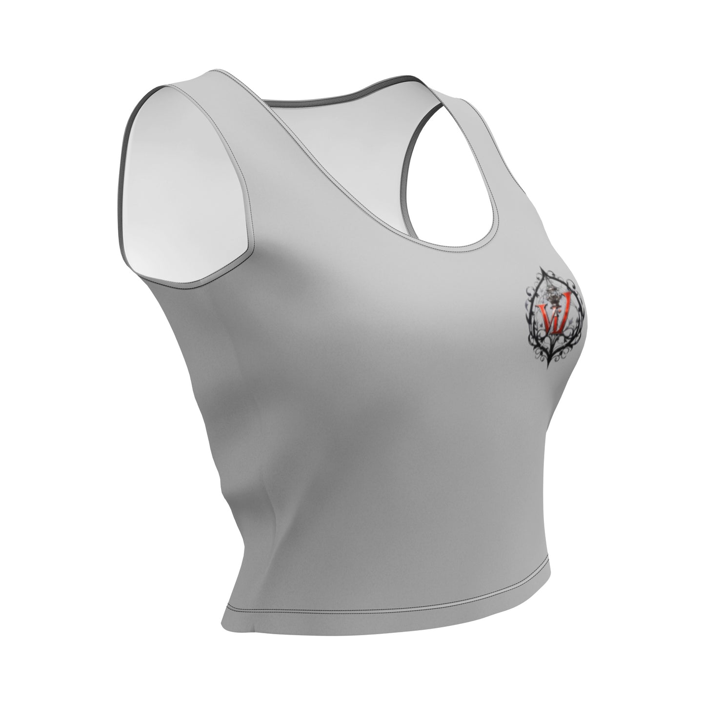 Design 1 // Women // Shirts // Croptop // Grey // Front 4 - Viper-Size