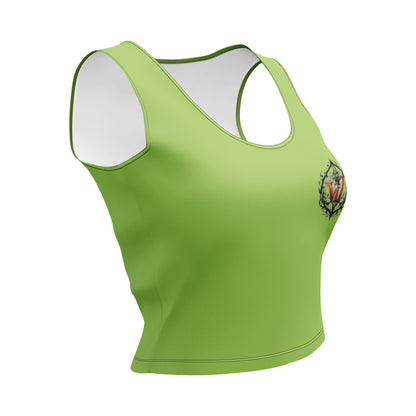 Design 1 // Women // Shirts // Croptop // Green // Front 4 - Viper-Size