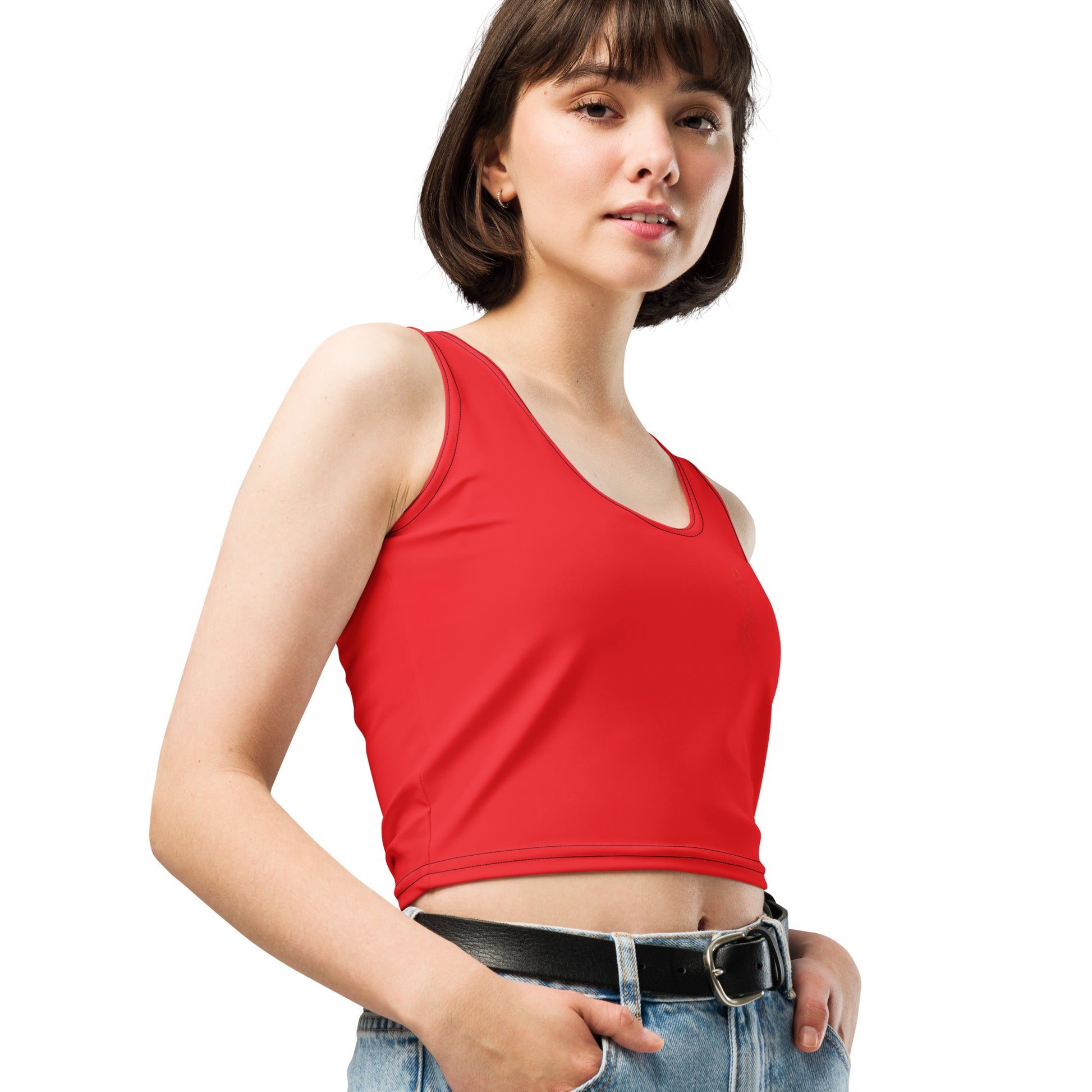 Design 1 // Women // Shirts // Croptop // Red // Front 1 - Viper-Size