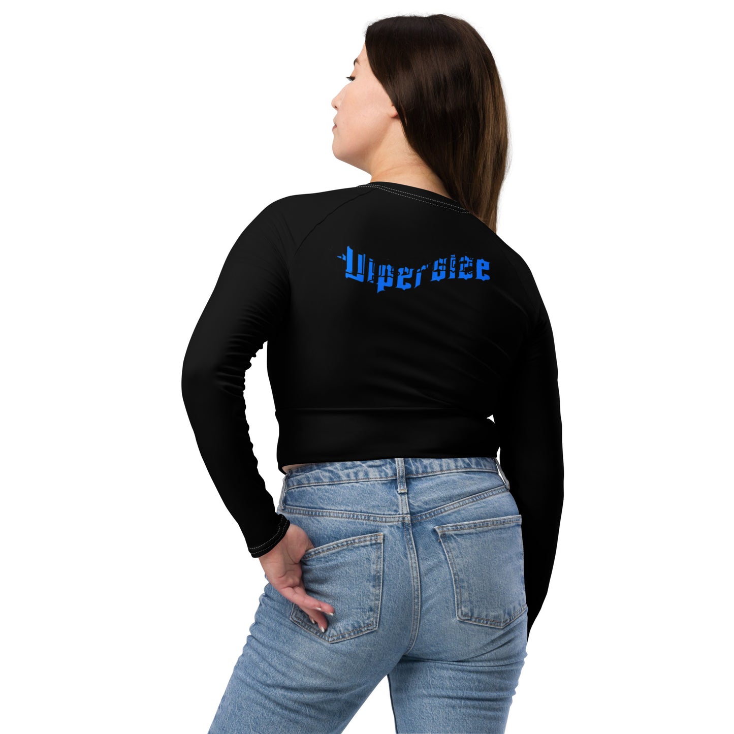 Design 2 // Women // Shirts // Long-sleeve Croptop // Black // Front 4