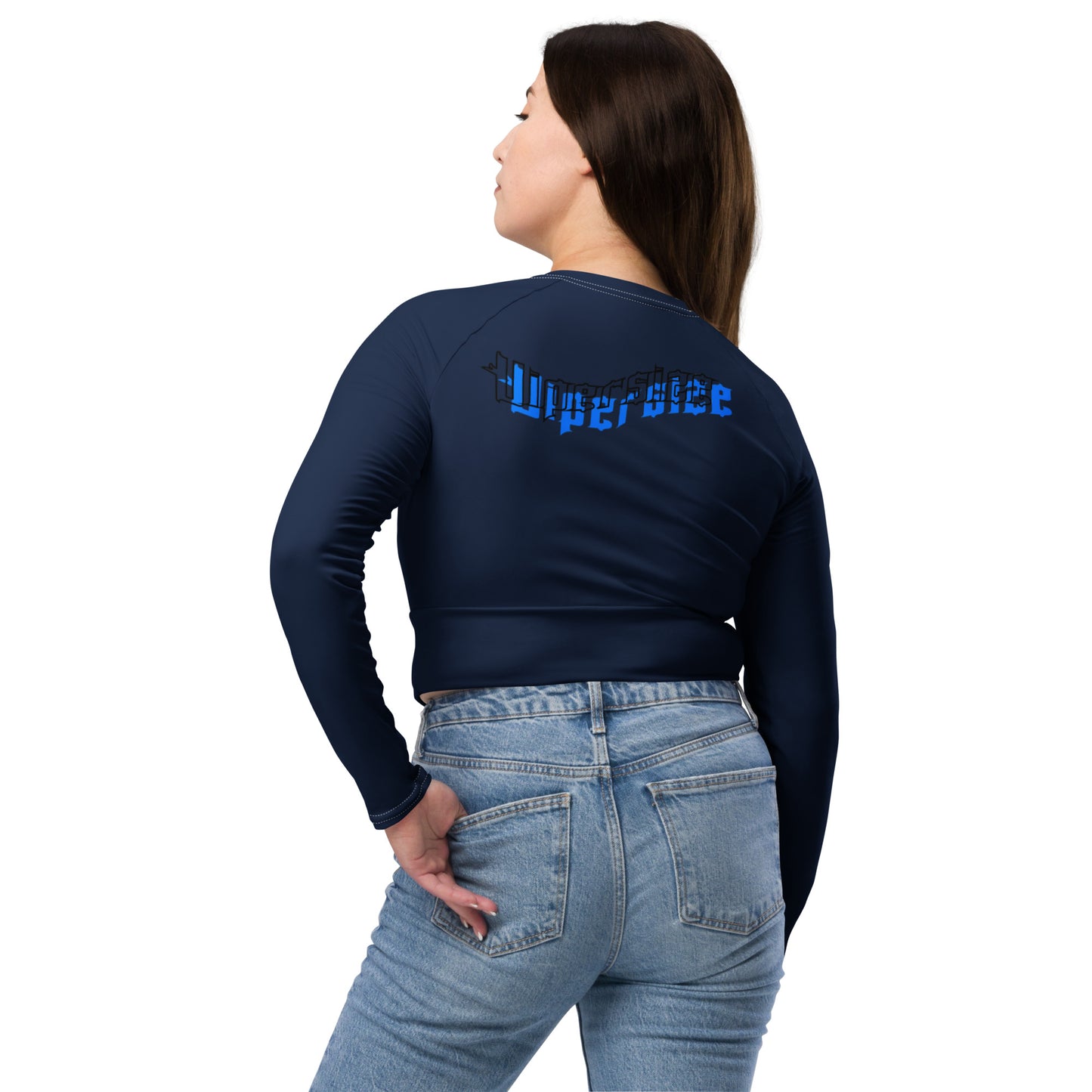 Design 2 // Women // Shirts // Long-sleeve Croptop // Navy // Front 1