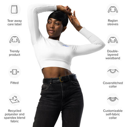 Design 2 // Women // Shirts // Long-sleeve Croptop // White // Front 3