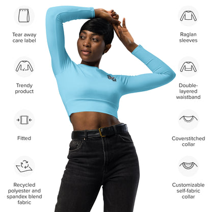 Design 2 // Women // Shirts // Long-sleeve Croptop // Blue // Front 4