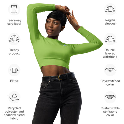 Design 2 // Women // Shirts // Long-sleeve Croptop // Green // Front 3