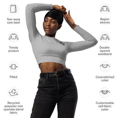 Design 2 // Women // Shirts // Long-sleeve Croptop // Grey // Front 4