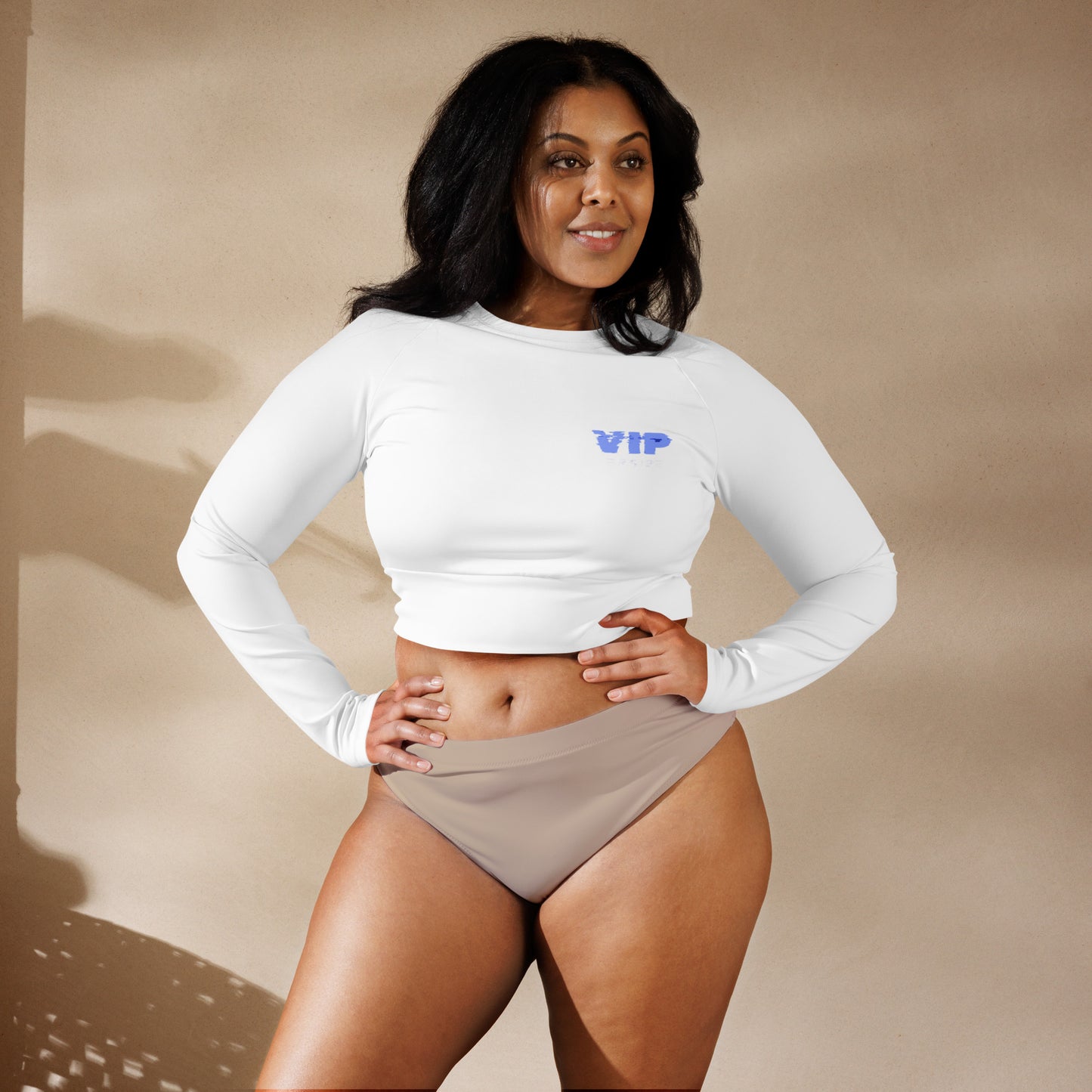 Design 2 // Women // Shirts // Long-sleeve Croptop // White // Front 3