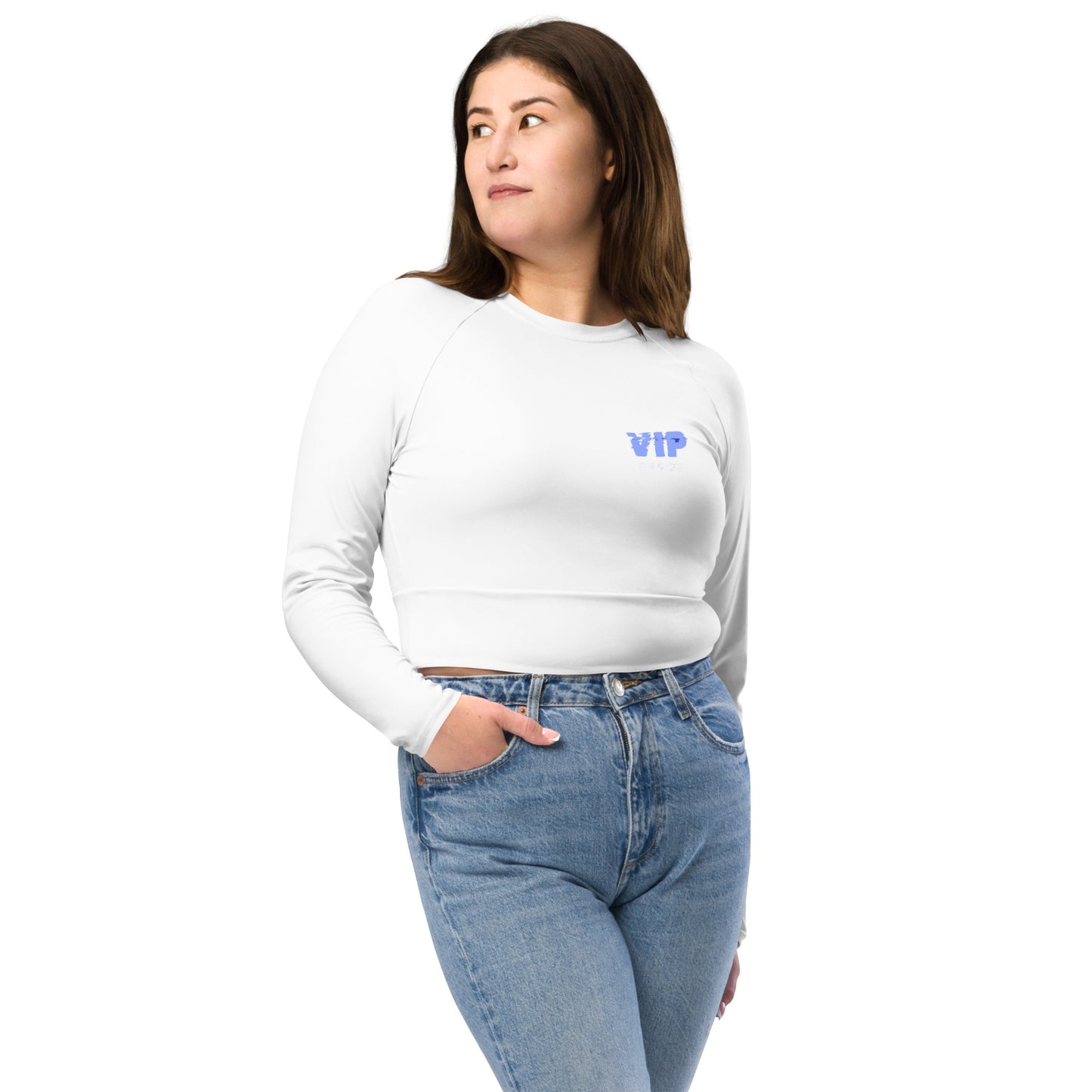 Design 2 // Women // Shirts // Long-sleeve Croptop // White // Front 3