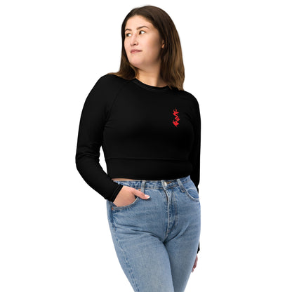 Design 2 // Women // Shirts // Long-sleeve Croptop // Black // Front 1