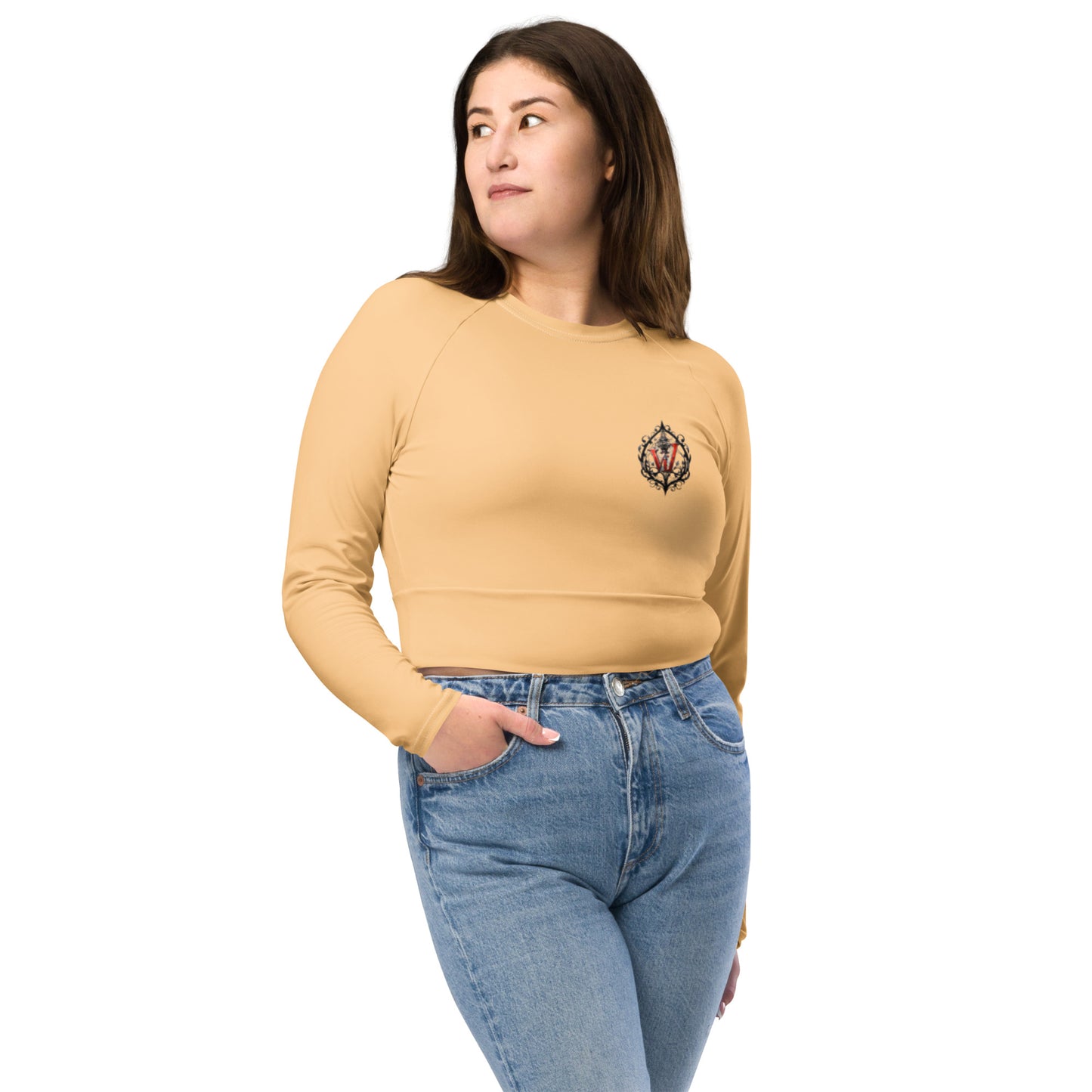 Design 2 // Women // Shirts // Long-sleeve Croptop // Beige // Front 4