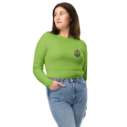 Design 2 // Women // Shirts // Long-sleeve Croptop // Green // Front 4