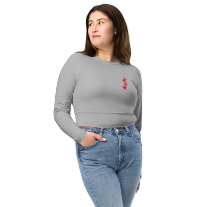 Design 2 // Women // Shirts // Long-sleeve Croptop // Grey // Front 1