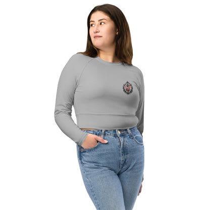 Design 2 // Women // Shirts // Long-sleeve Croptop // Grey // Front 4