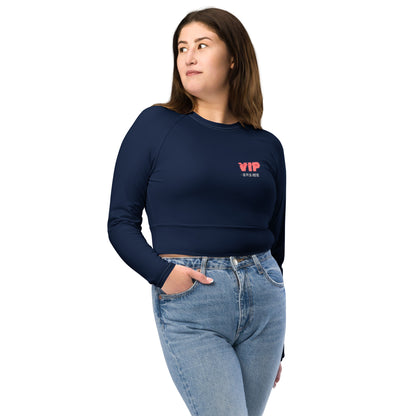 Design 2 // Women // Shirts // Long-sleeve Croptop // Navy // Front 2