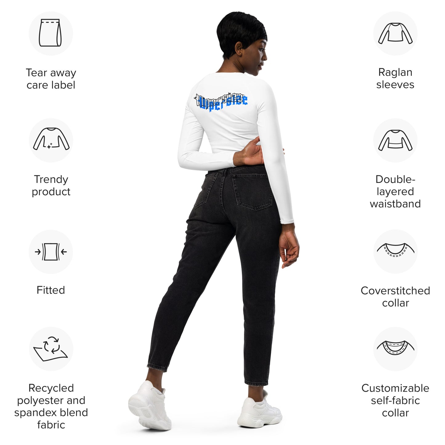 Design 2 // Women // Shirts // Long-sleeve Croptop // White