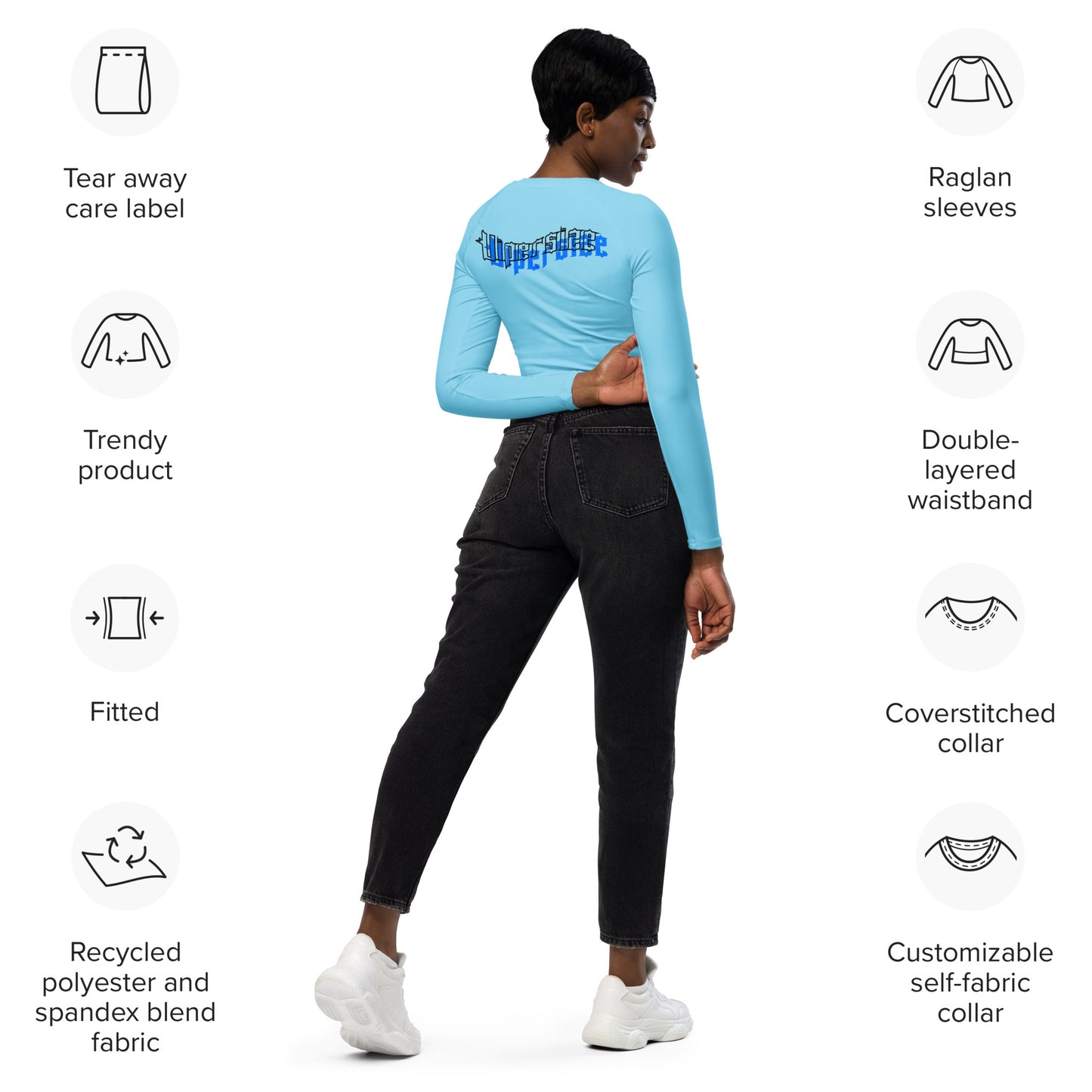 Design 2 // Women // Shirts // Long-sleeve Croptop // Blue