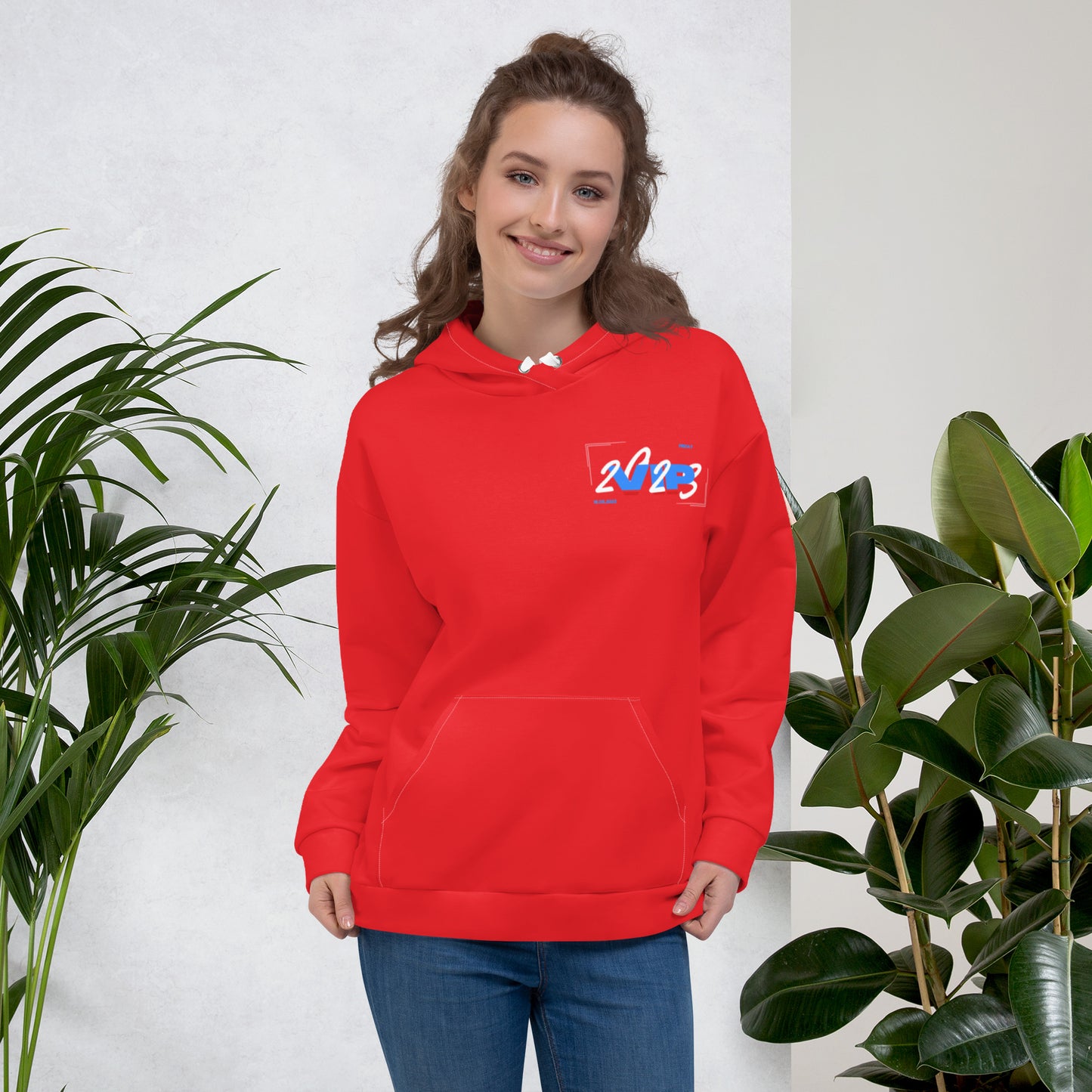 Design 1 // Unisex // Hoodies // Pulli // Red // Front 5