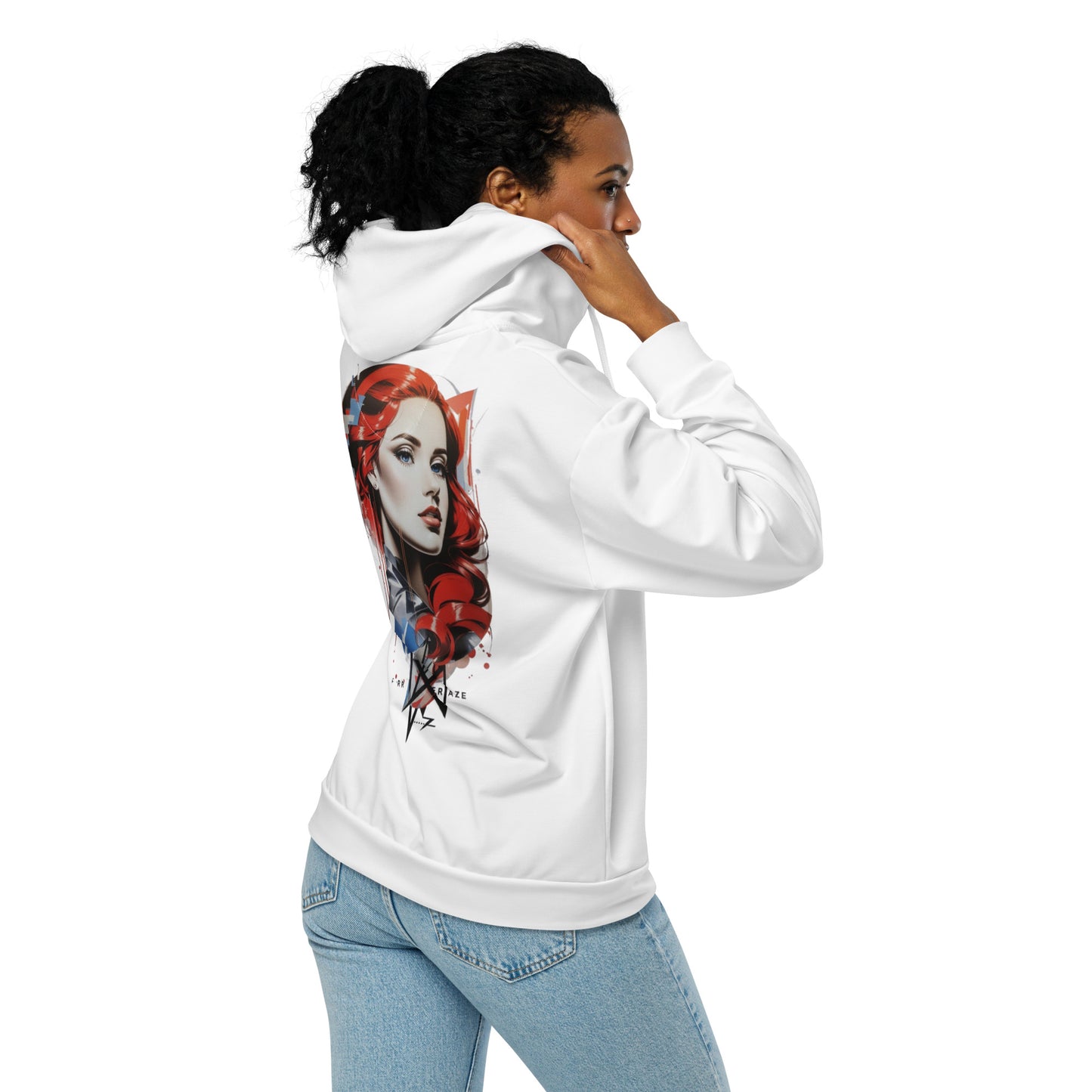 Design 1 // Unisex // Hoodies // Zipper // White // Front 1 - Viper-Size