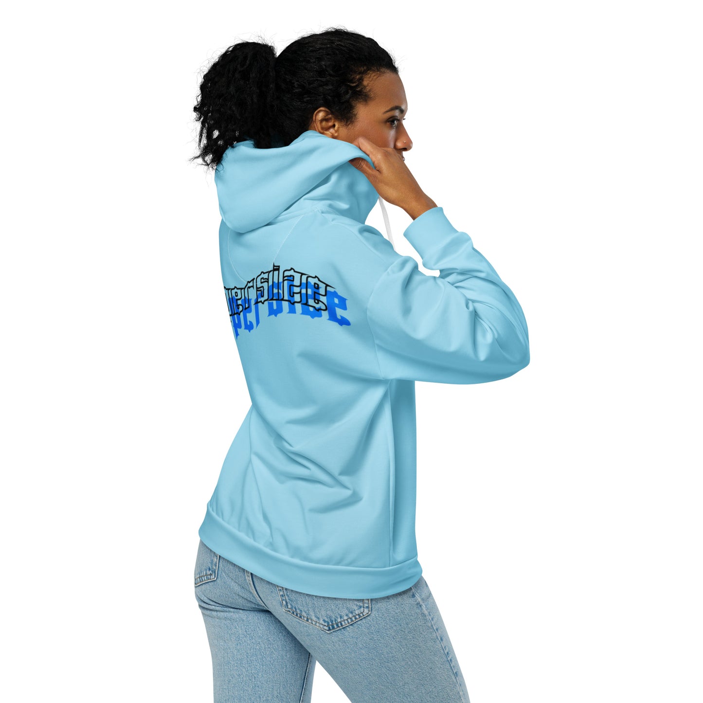 Design 2 // Unisex // Hoodies // Zipper // Blue // Front 1