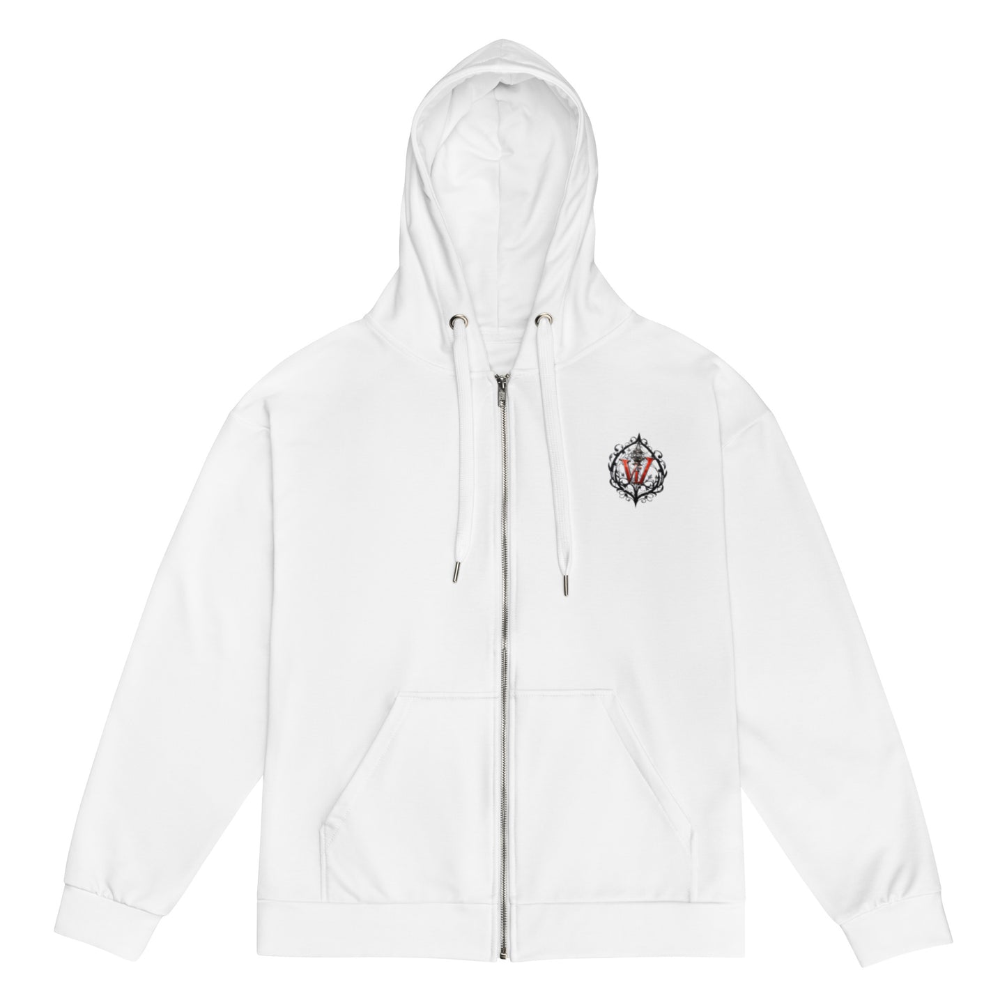 Design 1 // Unisex // Hoodies // Zipper // White // Front 4 - Viper-Size