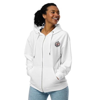 Design 1 // Unisex // Hoodies // Zipper // White // Front 4 - Viper-Size