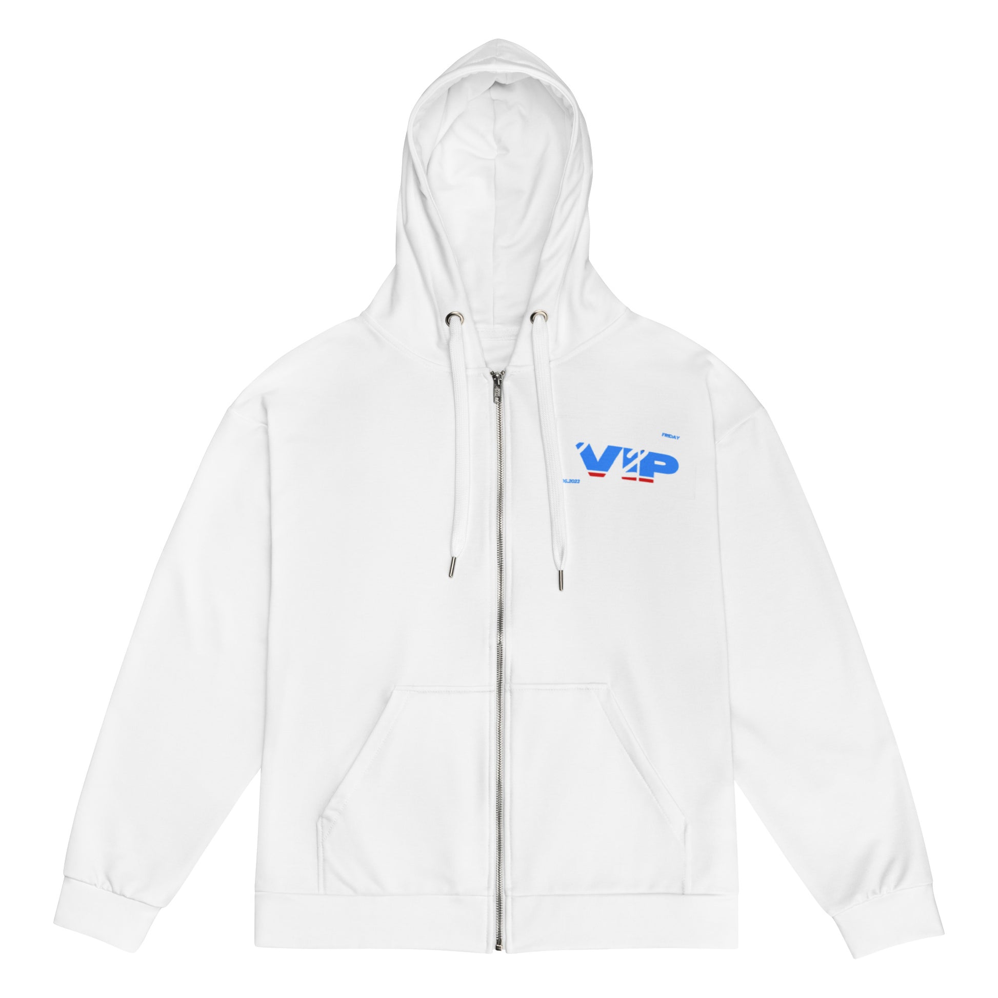 Design 1 // Unisex // Hoodies // Zipper // White // Front 5 - Viper-Size