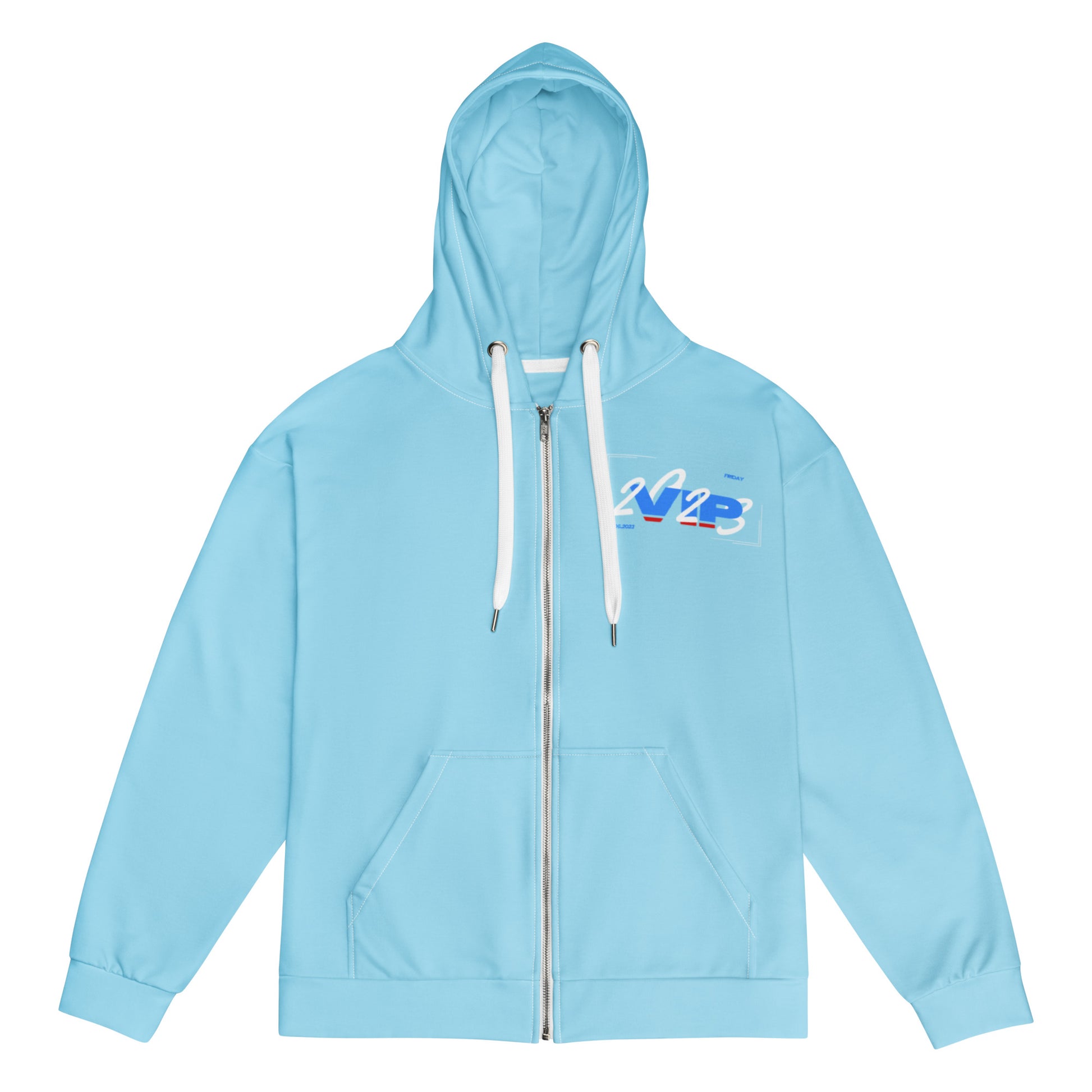 Design 1 // Unisex // Hoodies // Zipper // Blue // Front 5 - Viper-Size