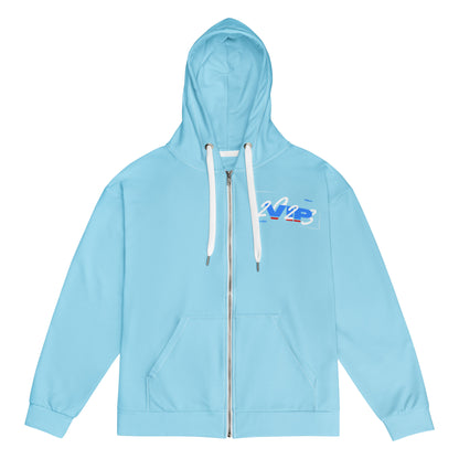 Design 1 // Unisex // Hoodies // Zipper // Blue // Front 5 - Viper-Size