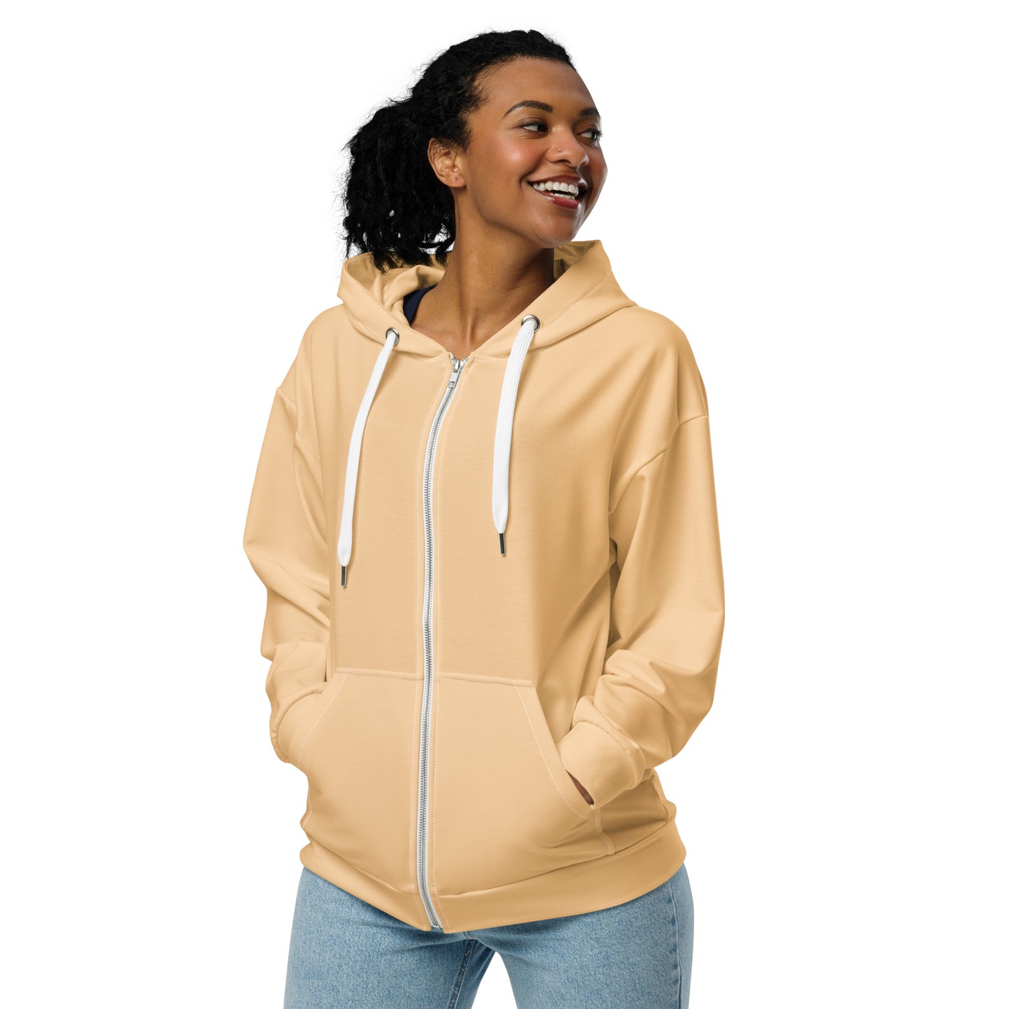 Design 1 // Unisex // Hoodies // Zipper // Beige - Viper-Size