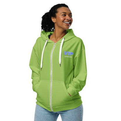 Design 1 // Unisex // Hoodies // Zipper // Green // Front 3 - Viper-Size