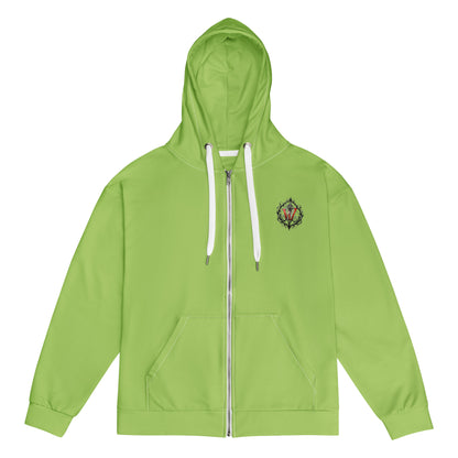 Design 1 // Unisex // Hoodies // Zipper // Green // Front 4 - Viper-Size