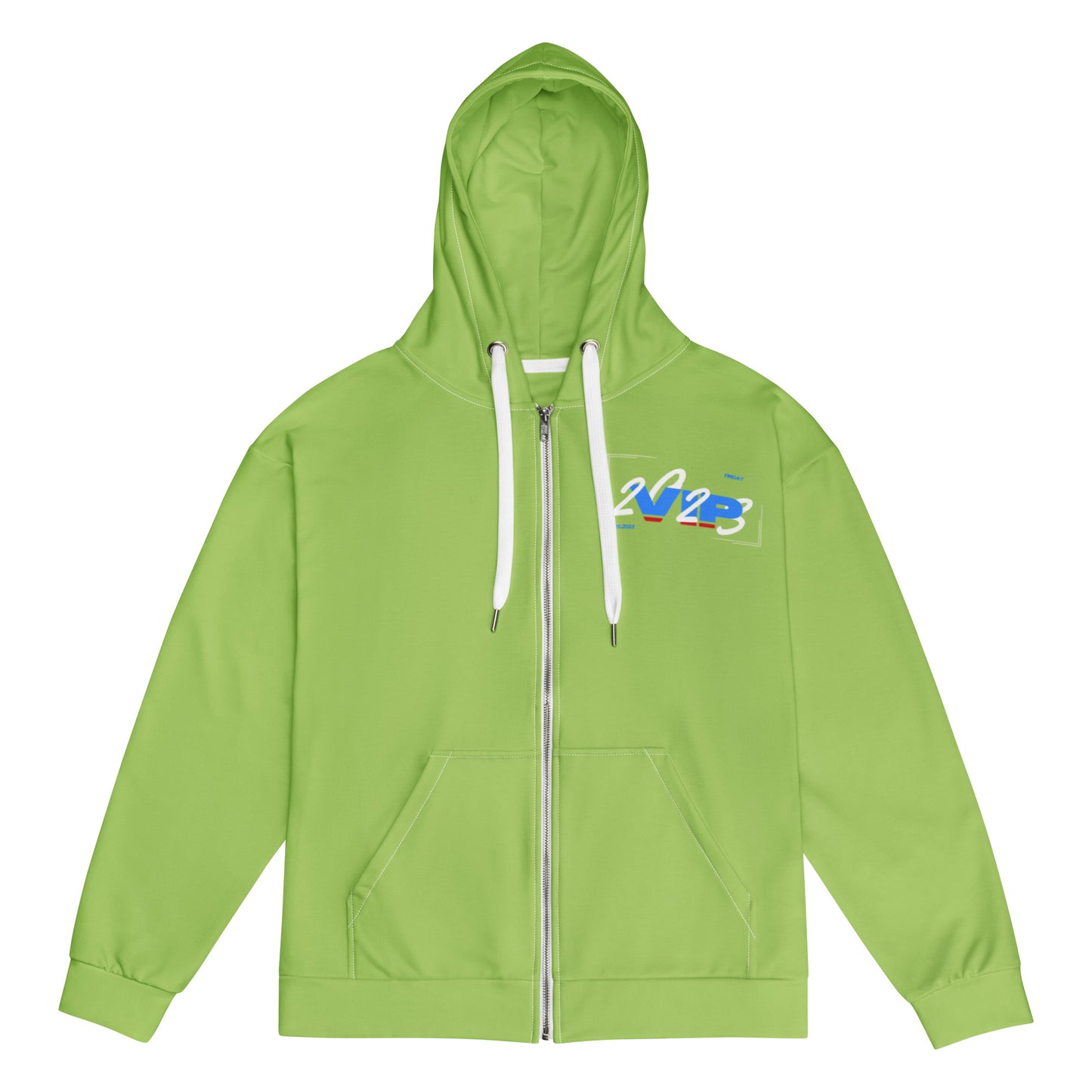 Design 1 // Unisex // Hoodies // Zipper // Green // Front 5 - Viper-Size