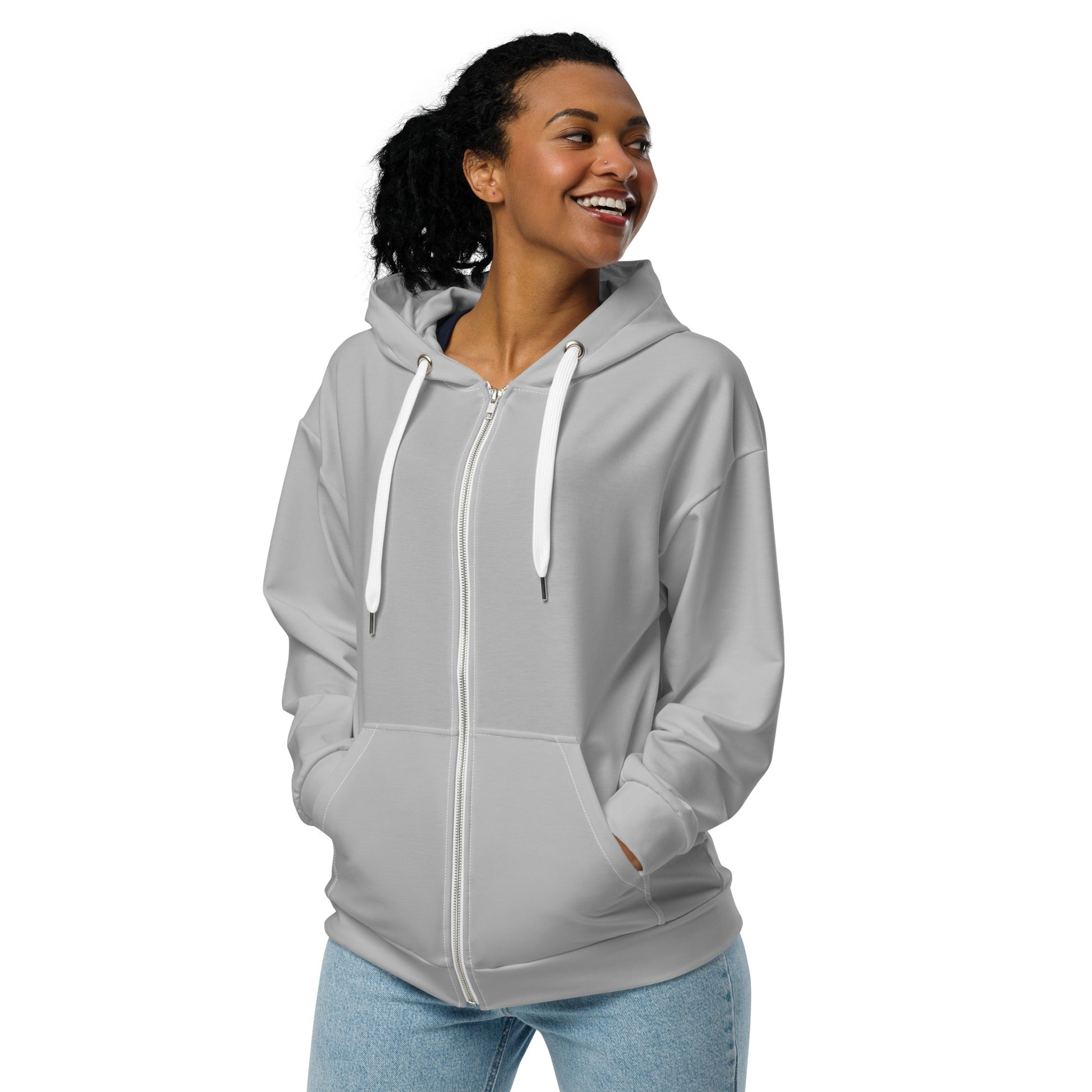 Design 1 // Unisex // Hoodies // Zipper // Grey - Viper-Size