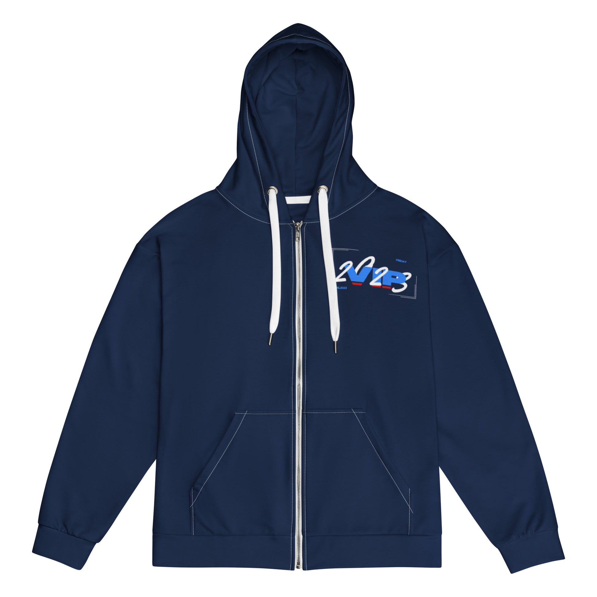 Design 1 // Unisex // Hoodies // Zipper // Navy // Front 5 - Viper-Size