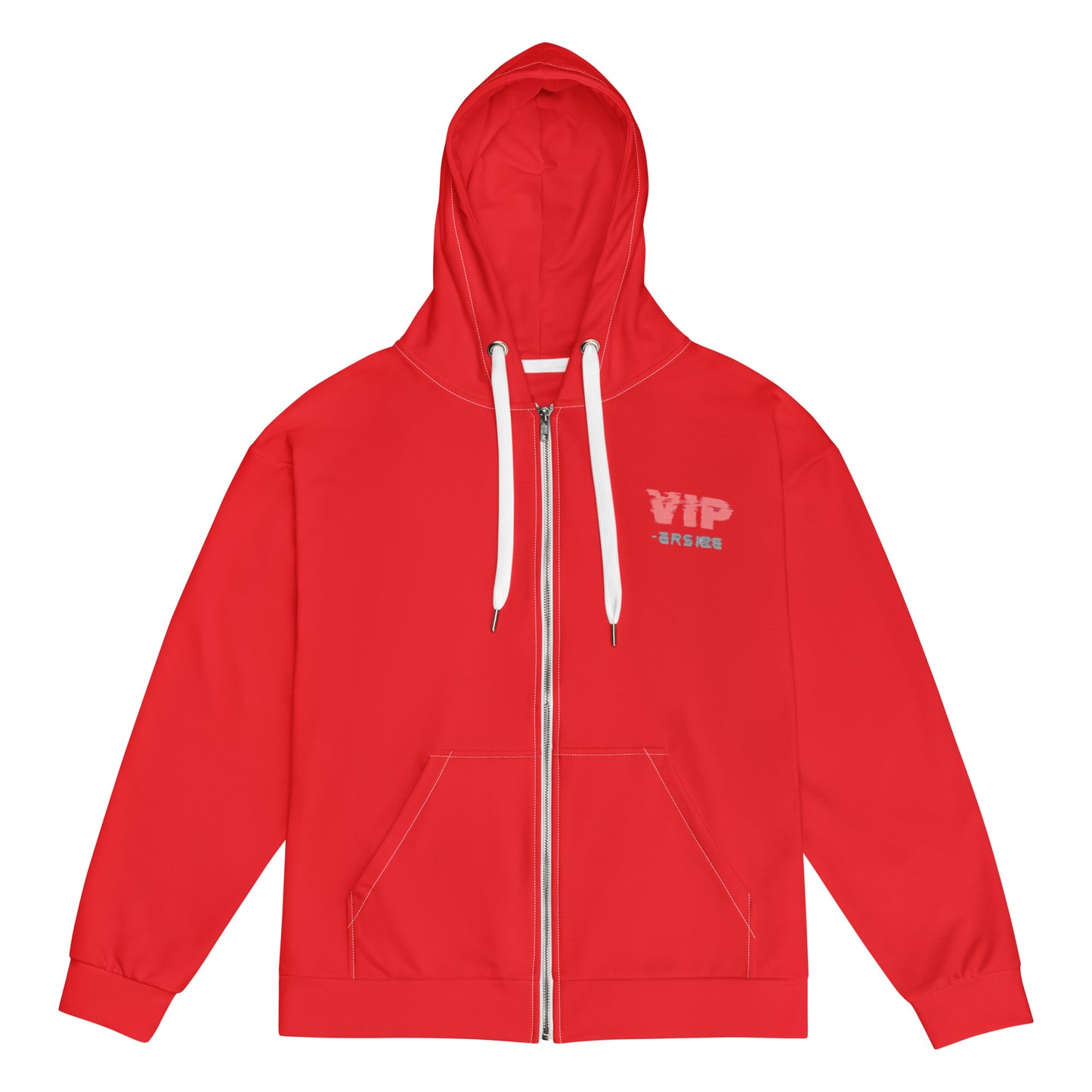 Design 1 // Unisex // Hoodies // Zipper // Red // Front 2 - Viper-Size