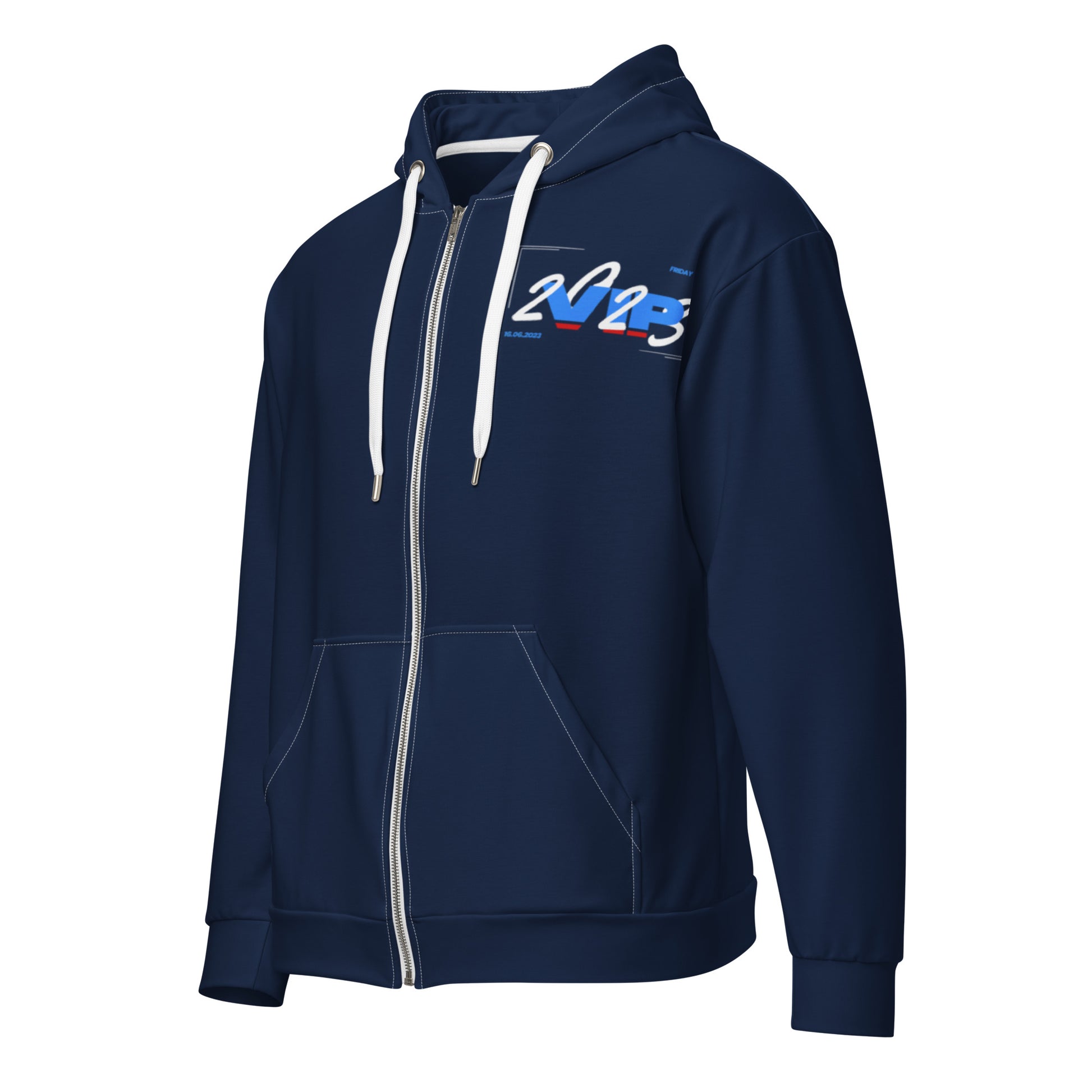 Design 1 // Unisex // Hoodies // Zipper // Navy // Front 5 - Viper-Size