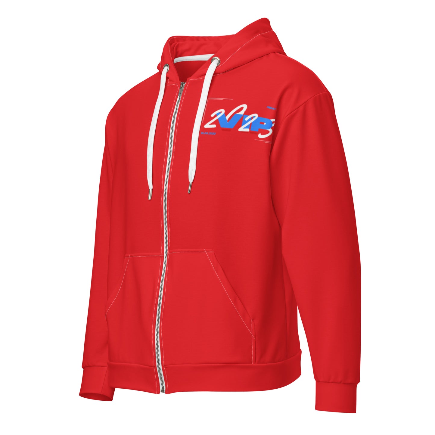 Design 1 // Unisex // Hoodies // Zipper // Red // Front 5 - Viper-Size