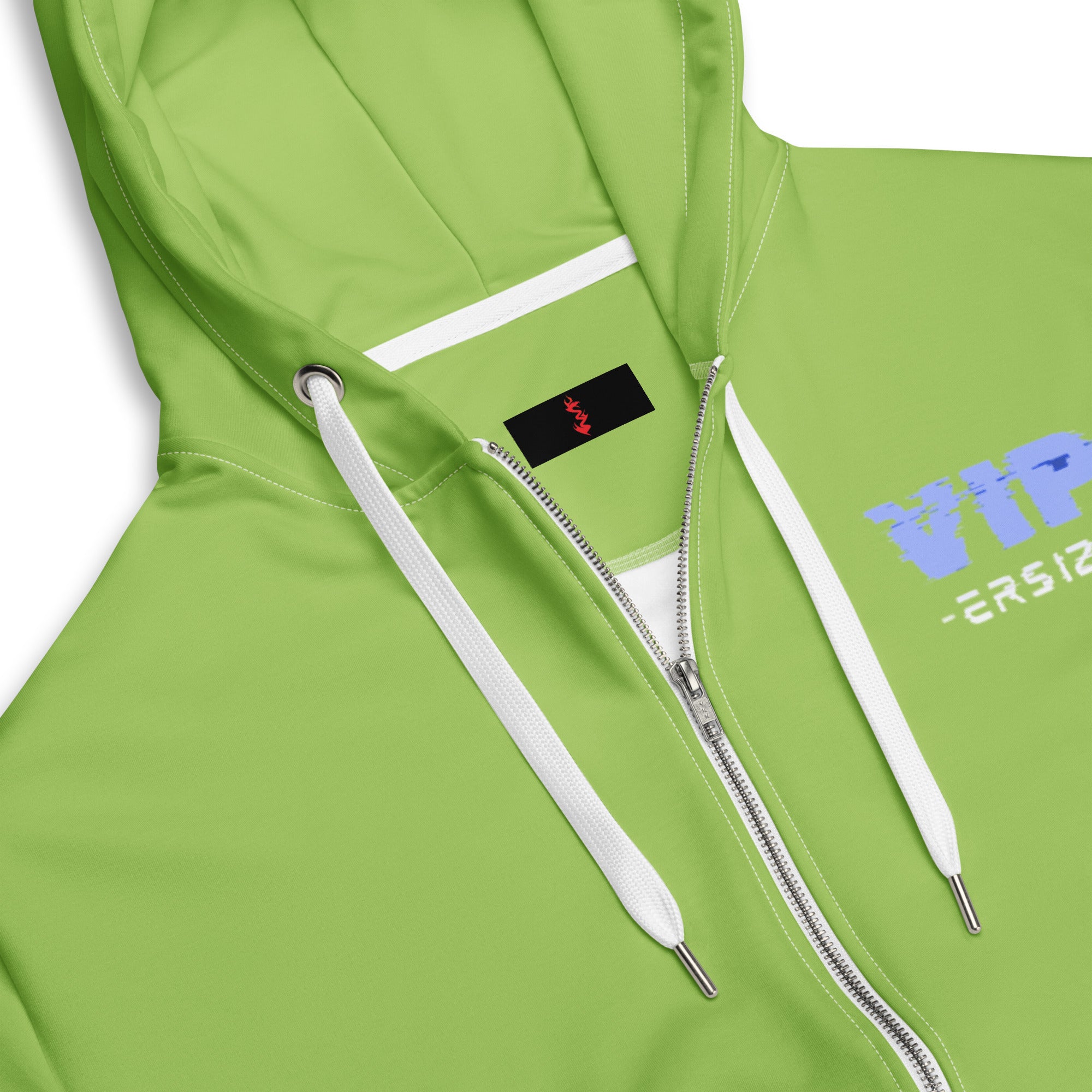 Design 1 // Unisex // Hoodies // Zipper // Green // Front 3 - Viper-Size