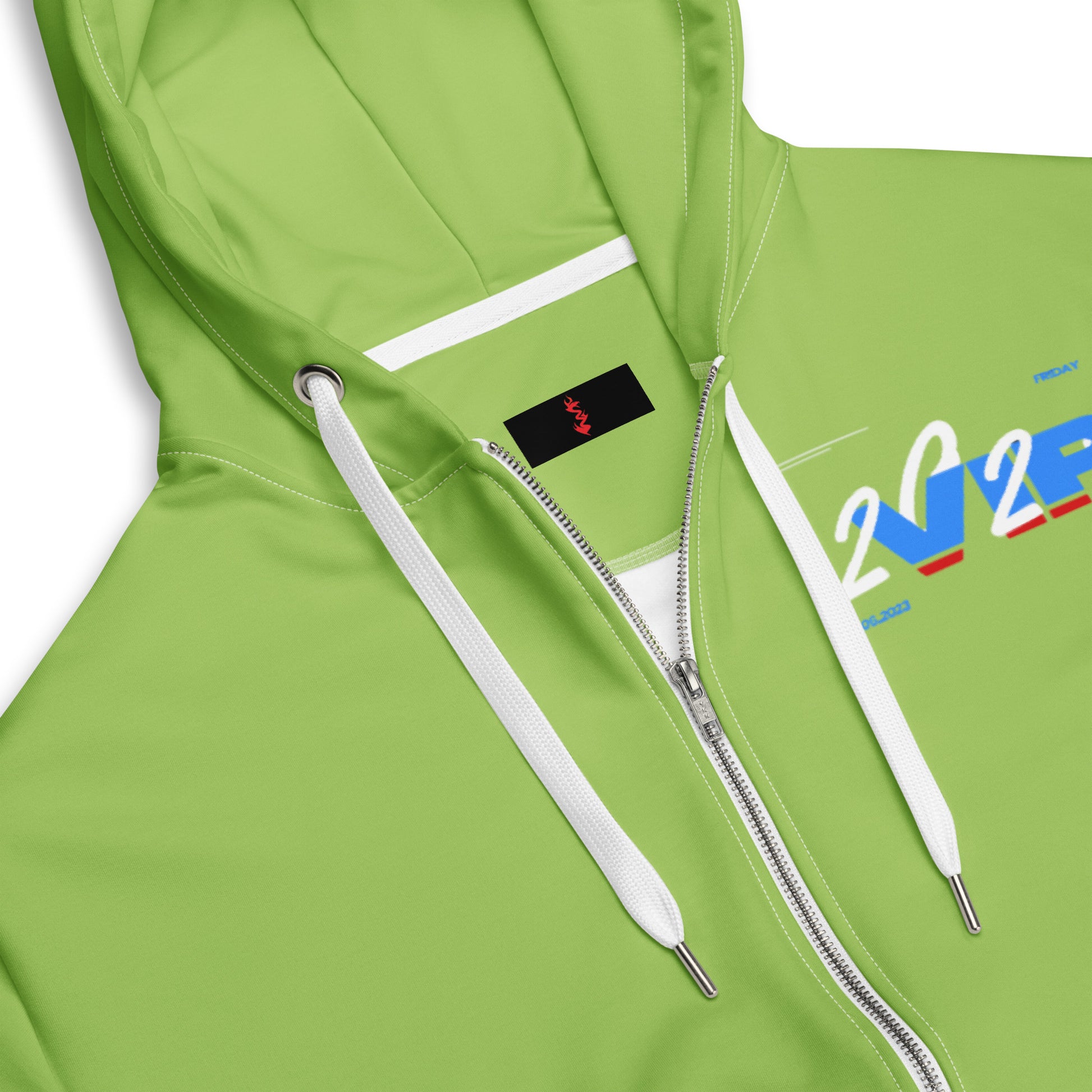 Design 1 // Unisex // Hoodies // Zipper // Green // Front 5 - Viper-Size