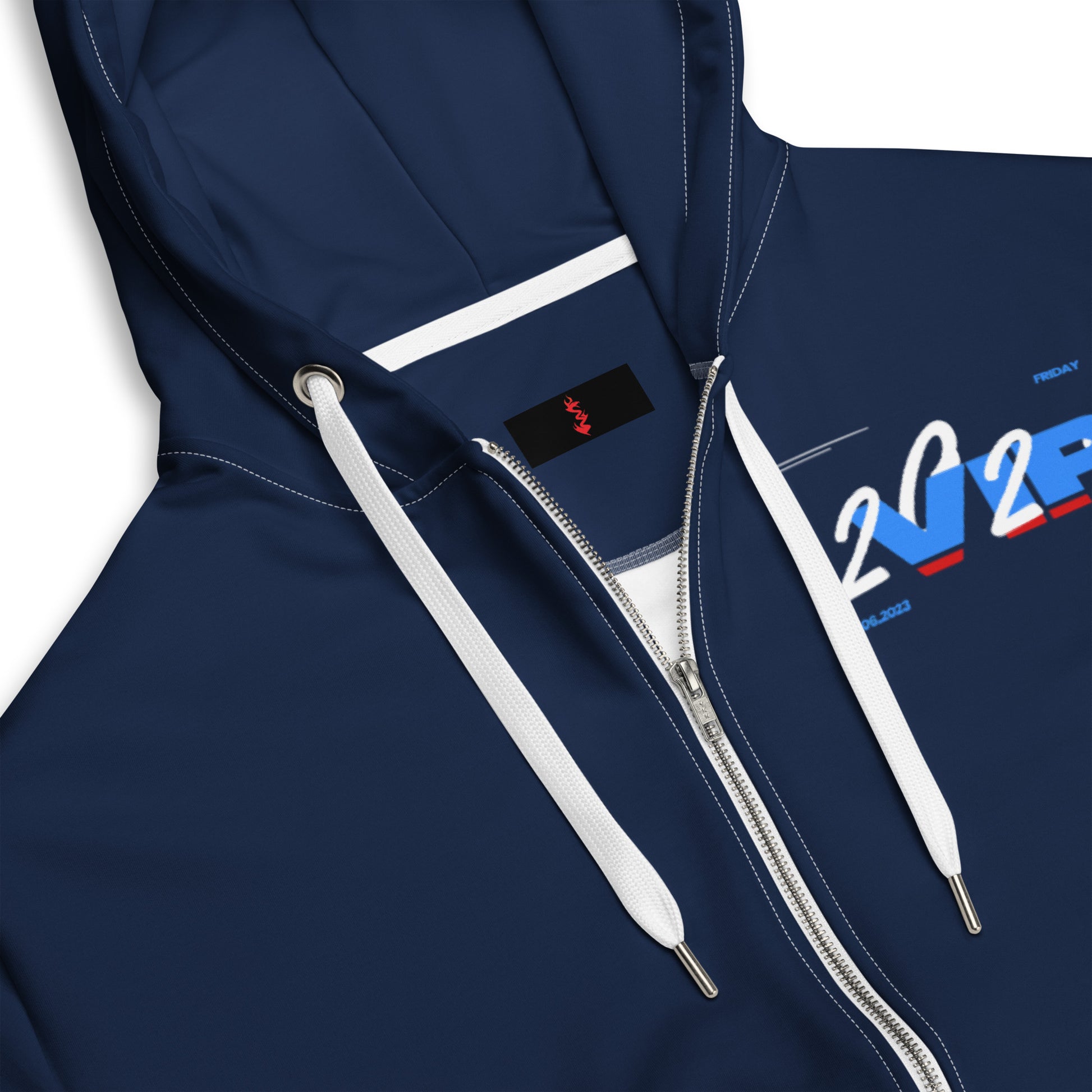 Design 1 // Unisex // Hoodies // Zipper // Navy // Front 5 - Viper-Size