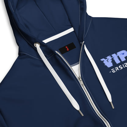 Design 1 // Unisex // Hoodies // Zipper // Navy // Front 3 - Viper-Size