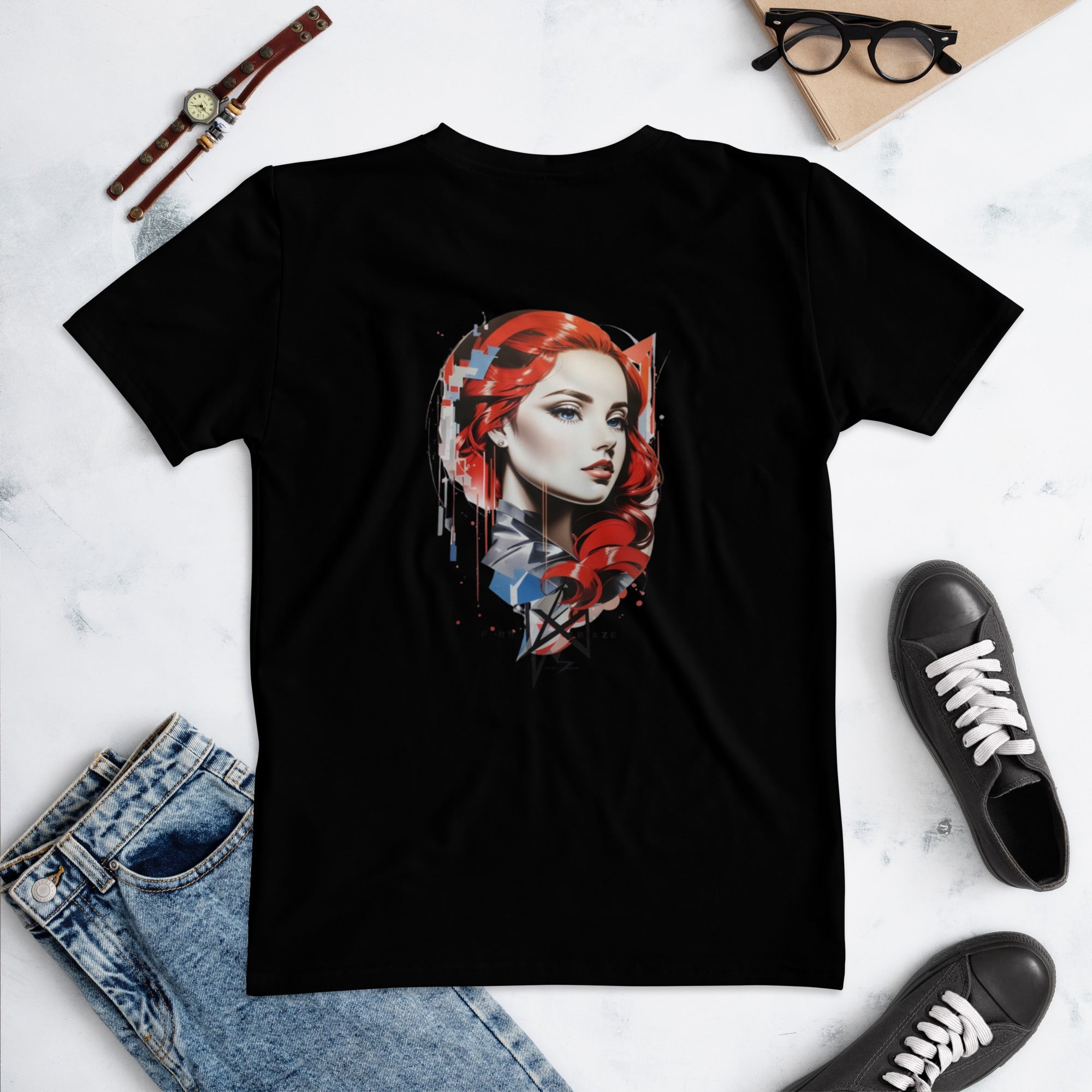 Design 1 // Women // Shirts // T-Shirt // Black // Front 4 - Viper-Size