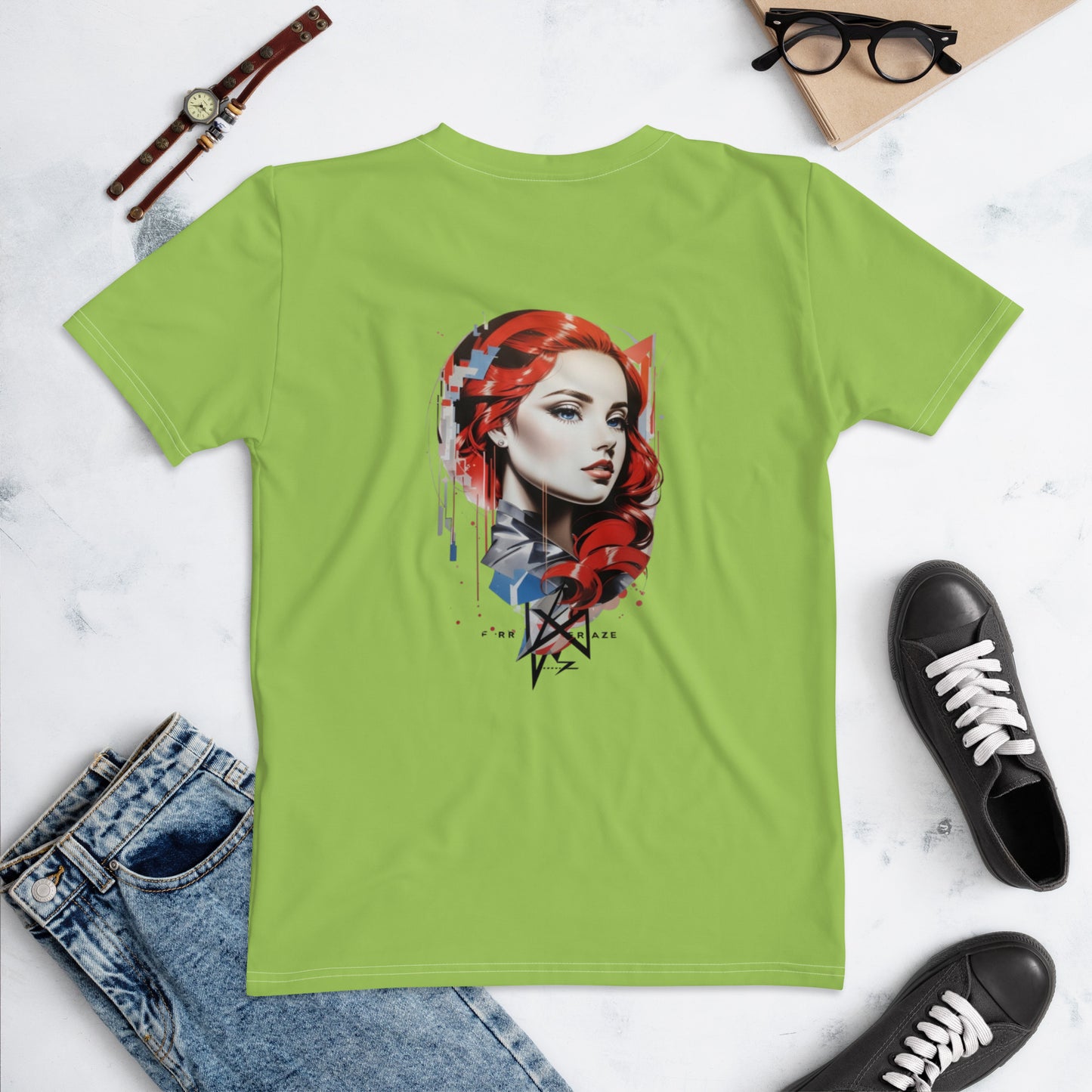 Design 1 // Women // Shirts // T-Shirt // Green // Front 1 - Viper-Size