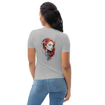 Design 1 // Women // Shirts // T-Shirt // Grey // Front 1 - Viper-Size